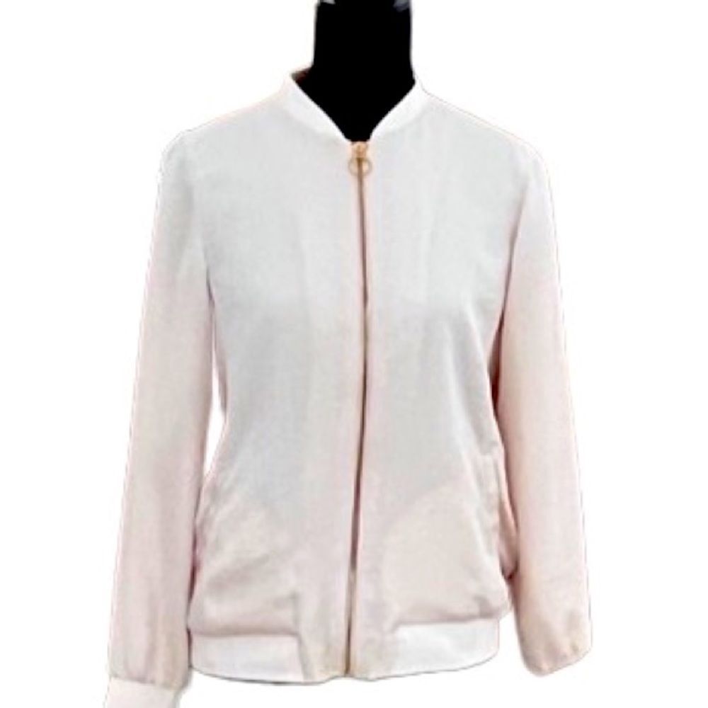 Spense blush zip front bomber style lightweight jacket size S